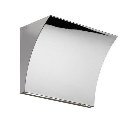 Flos Pochette Up Down Led Lampada a Parete cromo accesa in ambiente, design e diffusione della luce