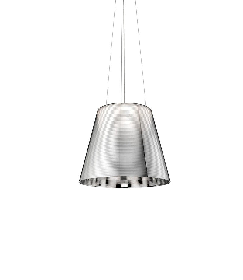Flos KTribe Suspension 3 Lampada A Sospensione 55 cm argento Argento Alluminato accesa in ambiente, design e diffusione...
