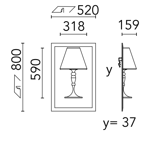 Flos Abajourda hui small Lampada da incasso Parete per Cartongesso, particolare del diffusore luminoso