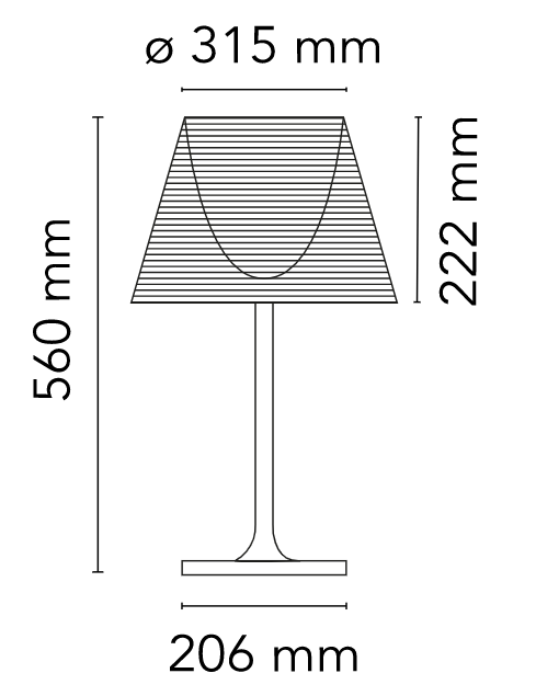 Flos KTribe Table 1 Lampada da tavolo Fume spenta, dettaglio del corpo lampada e dei materiali