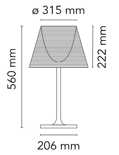 Flos KTribe Table 1 Lampada da tavolo 56 cm diffusore Fume