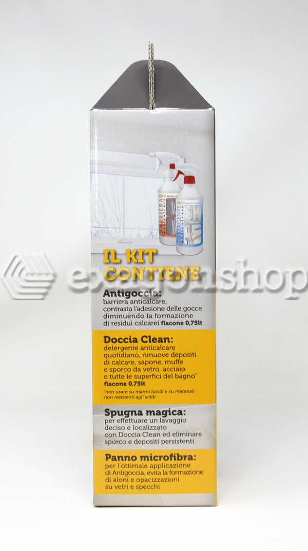 Kit Doccia Detergente Anticalcare E Barriera Antigoccia per pulizia e protezione
