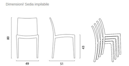 Sedia da esterno impilabile bianco Grandsoleil Trieste