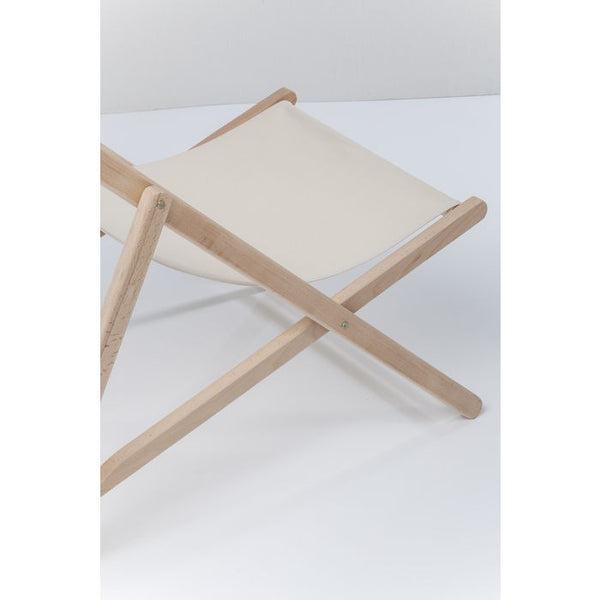 Bright Summer Sedia a sdraio pieghevole da esterno giardino terrazza in legno di faggio e cotone beige