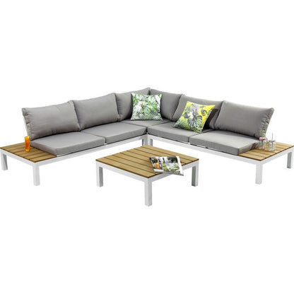 Kare Design Holiday salotto angolare da Esterno Giardino Grigio Bianco