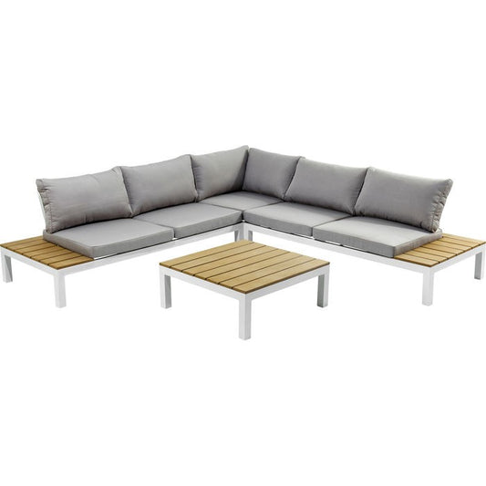 Kare Design Holiday salotto angolare da Esterno Giardino Grigio Bianco