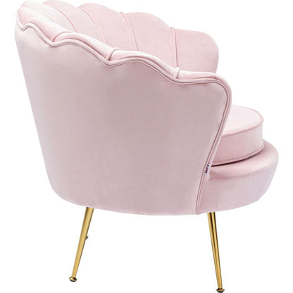 Water Lily Poltrona design Glamour con gambe acciaio e tessuto imbottito Rosa