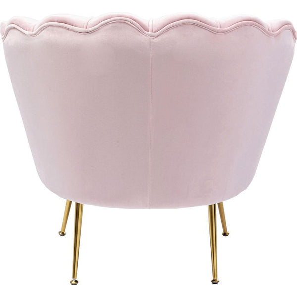 Water Lily Poltrona design Glamour con gambe acciaio e tessuto imbottito Rosa