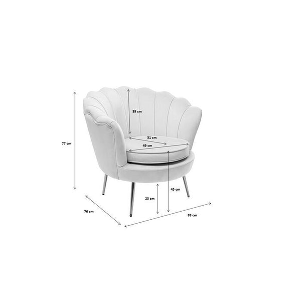 Water Lily Poltrona design Glamour con gambe acciaio e tessuto imbottito Rosa