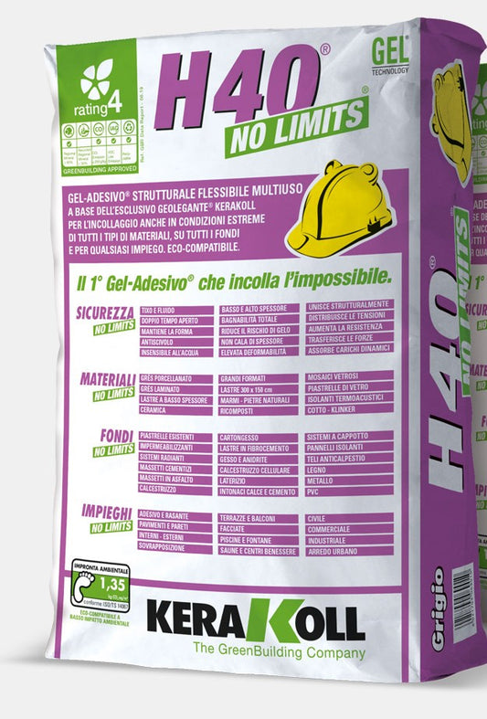 Kerakoll Colla In Polvere H40 No Limits 25 Kg Bianca