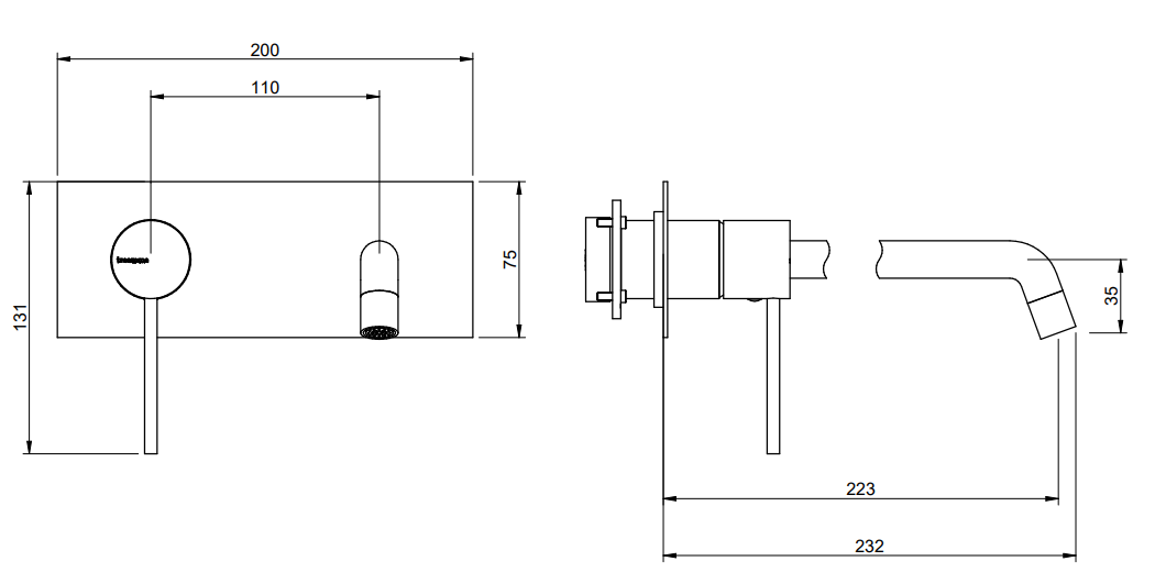Treemme Up+ RWIT6BA9CC01 miscelatore monocomando lavabo 223 Cromo Lucido visto dall'alto con scarico e interno visibili...