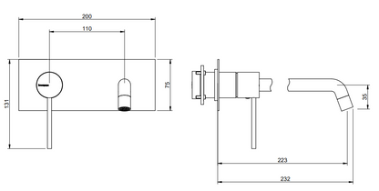 Treemme Up+ RWIT6BA9CC01 miscelatore monocomando lavabo 223 mm senza parte incasso cromo