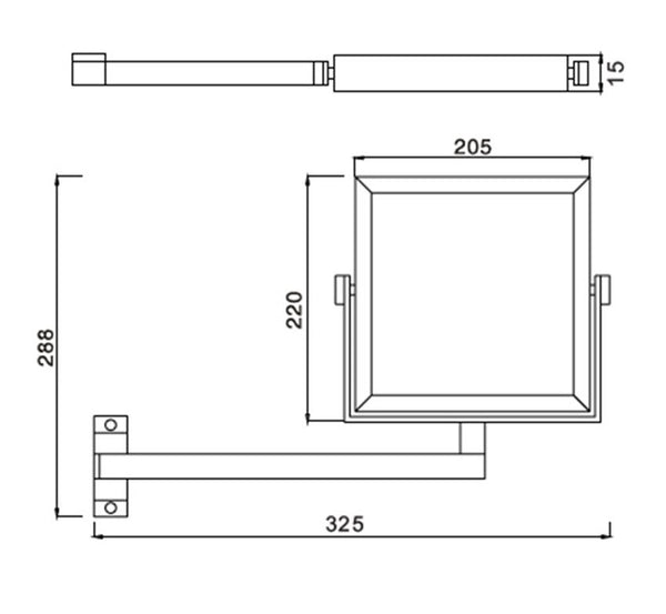 New Line Op2 Specchio 20x22 Ingranditore a Parete In Ottone Cromo