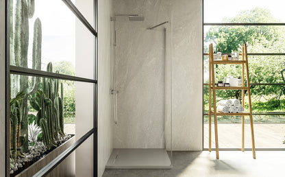 Walk in 120 cm parete doccia vetro temperato 6 mm 195 H cromo Linje