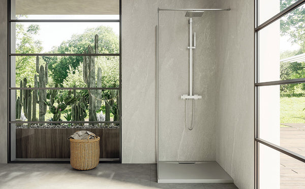 Walk in 120 cm parete doccia vetro temperato 6 mm 195 H cromo Linje