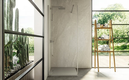 Walk in 80 cm parete doccia vetro temperato 6 mm 195 H cromo Linje