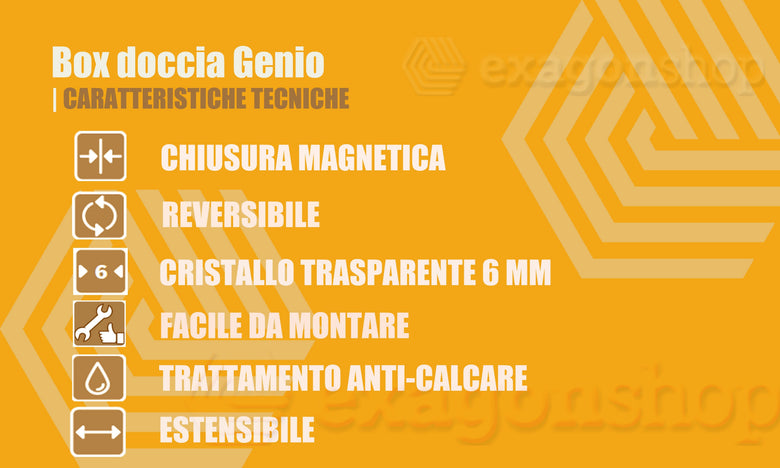 Box doccia 3 lati 70x120x70 Genio due ante scorrevoli 6 mm Cromo Lucido installato in bagno moderno con ante in vetro...