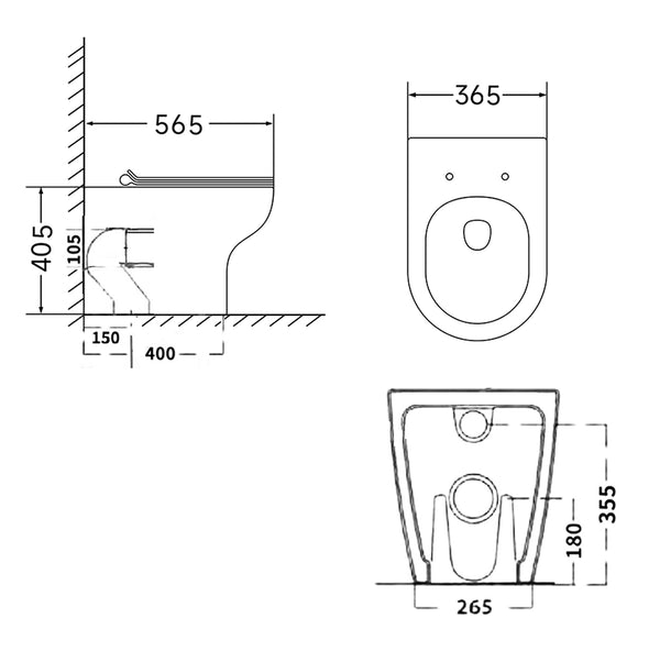 Coppia sanitari Touch a pavimento filo muro bianco lucido con sedile softclose