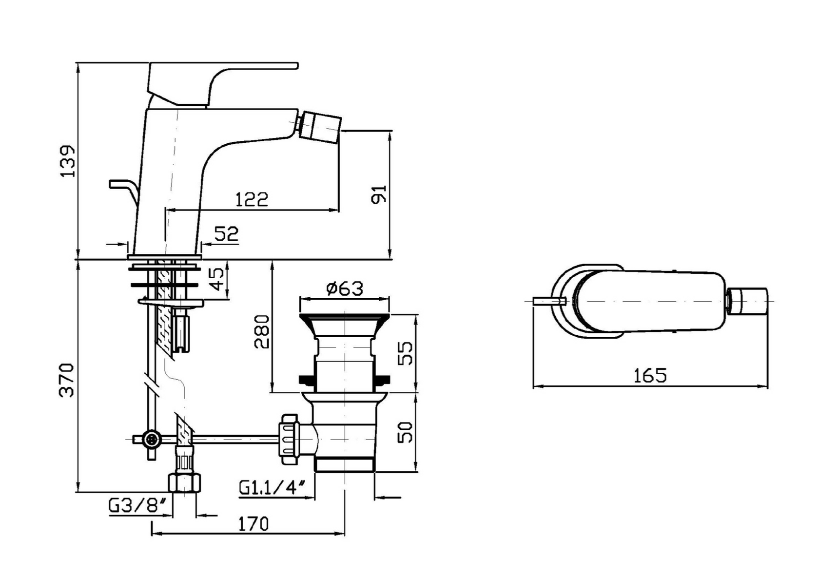 Zucchetti Wind Coppia Miscelatori Lavabo Bidet Cromo ZWN590, vista laterale del profilo e della forma - Zucchetti...