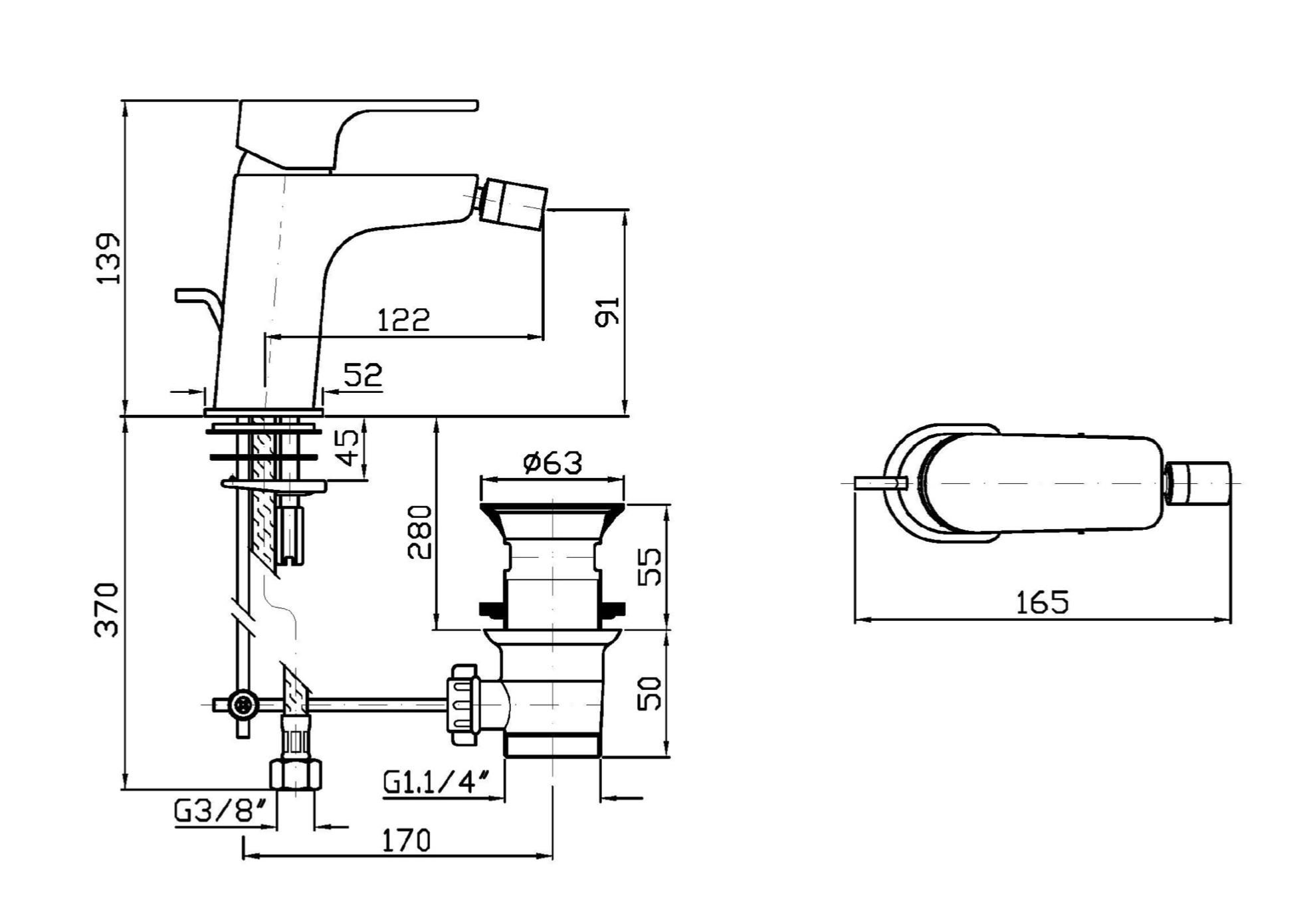 Zucchetti Wind Coppia Miscelatori Lavabo Bidet Cromo ZWN590, vista laterale del profilo e della forma - Zucchetti...