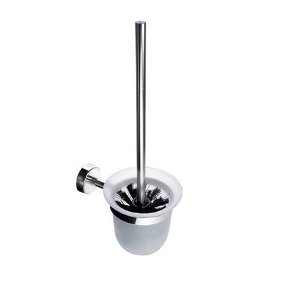 New Line Hall2 Portascopino Sospeso A Muro In Vetro Acidato e acciaio inox Cromo