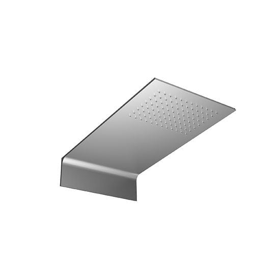 Antonio Lupi Mezzavela Soffione 27x50 A Muro Acciaio Inox Acciaio Satin in satinato, vista frontale della maniglia e...
