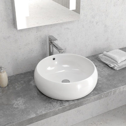 New Line Bowl Lavabo Tondo 44,5 Cm Da Appoggio In Porcellana Bianca