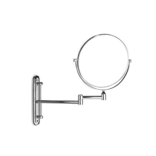 New Line Op1 Specchio Ingranditore 20 Cm Doppio A Parete Con Braccio Snodato 360 Gradi In Ottone Cromo