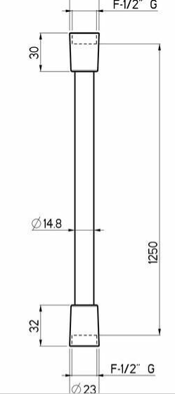 Nikles Flessibile Liscio Rinforzato 125 Cm In Pvc Cromo, dettaglio ravvicinato della finitura e del marchio
