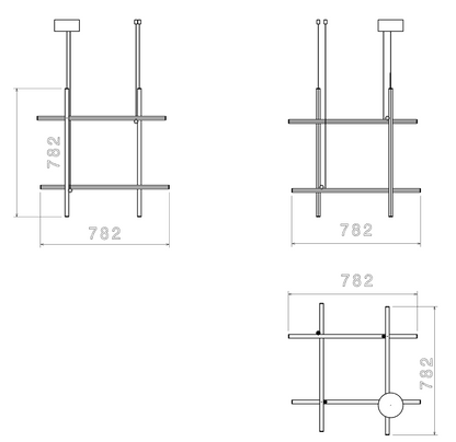 Flos Coordinates Suspension 3 CLIII Lampada sospesa a luce diffusa alimentazione remota in alluminio champagne anodizzato