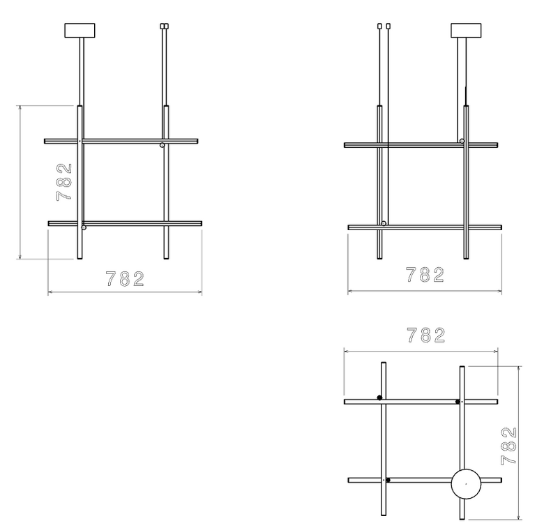 Flos Coordinates Suspension 3 CLIII Lampada sospesa da Champagne Anodizzato spenta, dettaglio del corpo lampada e dei...