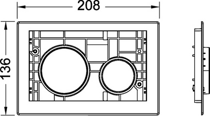 Tece TECEloop 9240619 pulsantiera di comando WC per cover tasti nero opaco