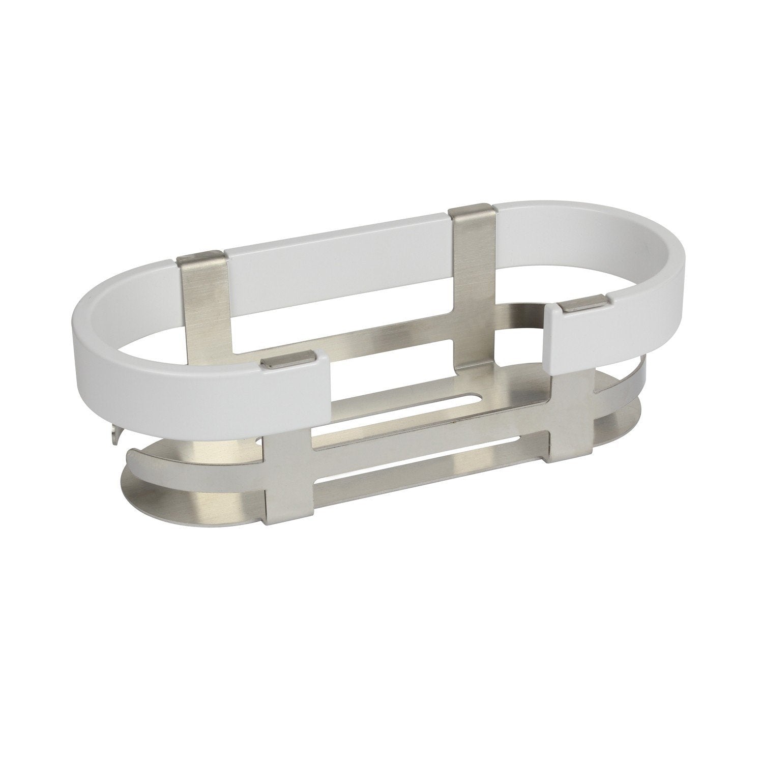 Koh-i-noor Materia 6019v cestino rettangolare 27x8 per vasca doccia ad incollo in alluminio anodizzato bianco