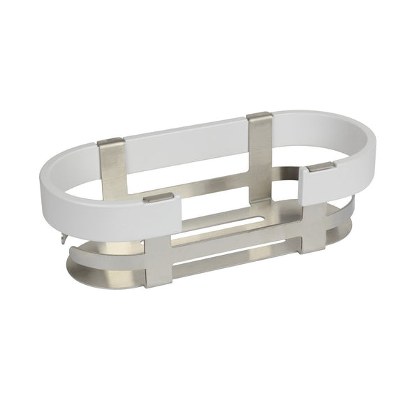 Koh-i-noor Materia 6019v cestino rettangolare 27x8 per vasca doccia ad incollo in alluminio anodizzato bianco