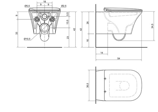 Antonio Lupi Design Cabo1 Vaso Sospeso In Ceramica Con Sedile Termoindurente Bianco