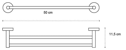 New Line N2 Portasciugamani 50 Cm tondo Doppio In Acciaio Inox Cromo
