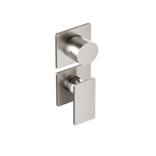 Treemme 5m miscelatore doccia monocomando con deviatore 2 uscite 2 piastrine senza parte incasso inox satinato
