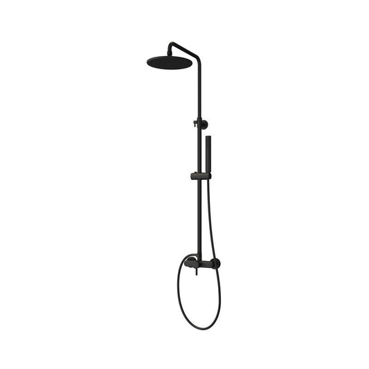 New Line Colonna Doccia Telescopica Con Miscelatore 2 Vie Soffione Abs 20 Cm E Doccetta Con Flessibile 150 Cm Nero Opaco