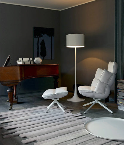 Flos Spun Light Floor Lampada a pavimento luce diffusa in metallo Bianco lucido